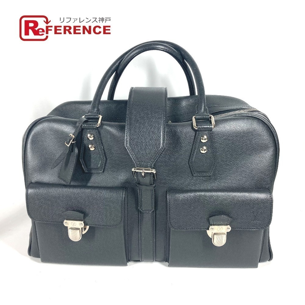 Louis Vuitton Taiga Ivan Travel Bag Boston Leather Ardoise Black